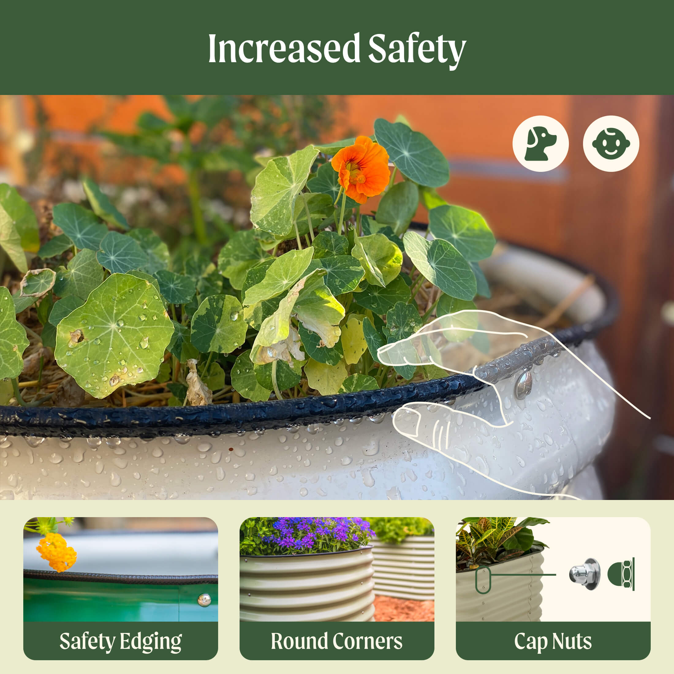 17" Tall 6 In 1 Medium Modular Metal Raised Garden Bed Kit